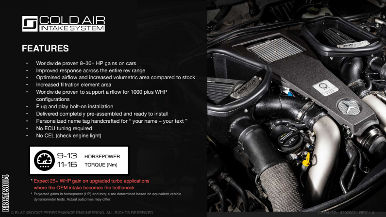 BlackBoost Mercedes AMG S63(S) M157 (222 / 217) Cold Air Intake System