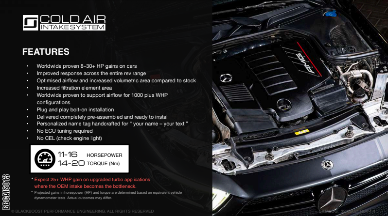 BlackBoost Mercedes AMG GT43/CLS53, GT53, E53 X290 (M256) Cold Air Intake System