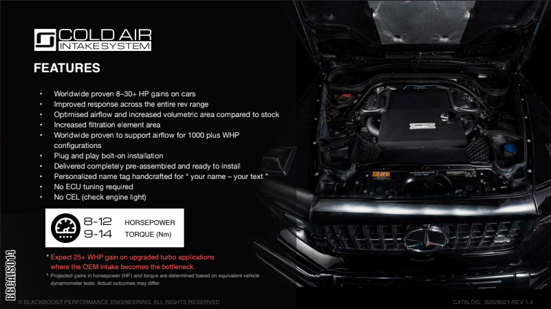 BlackBoost Mercedes G550 M176 Cold Air Intake System