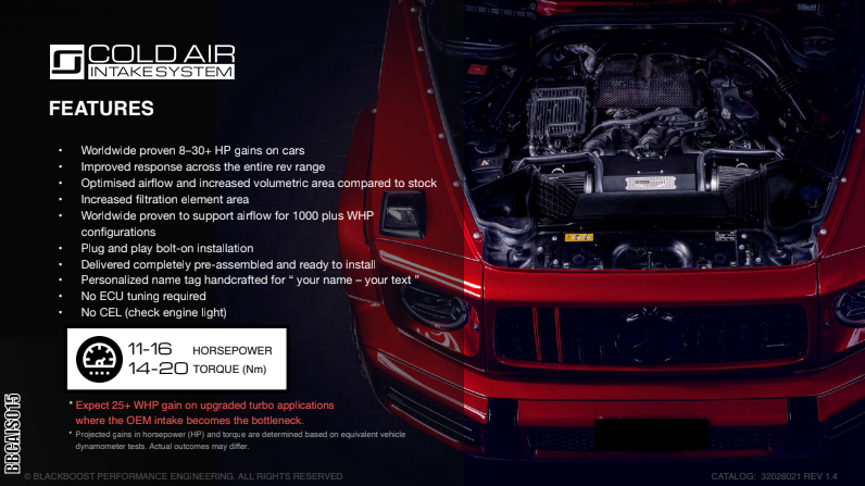 BlackBoost Mercedes G63 M177 Cold Air Intake System