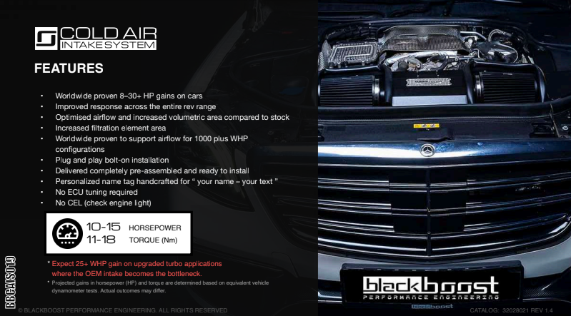 BlackBoost Mercedes S63 M177 Cold Air Intake System